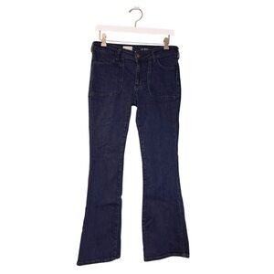 Pilcro Mid Rise Flare Jeans 26 Dark Wash Stretch Bootcut
